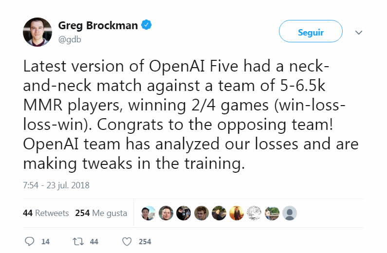 OpenAI Five gana 2 de 4 juegos