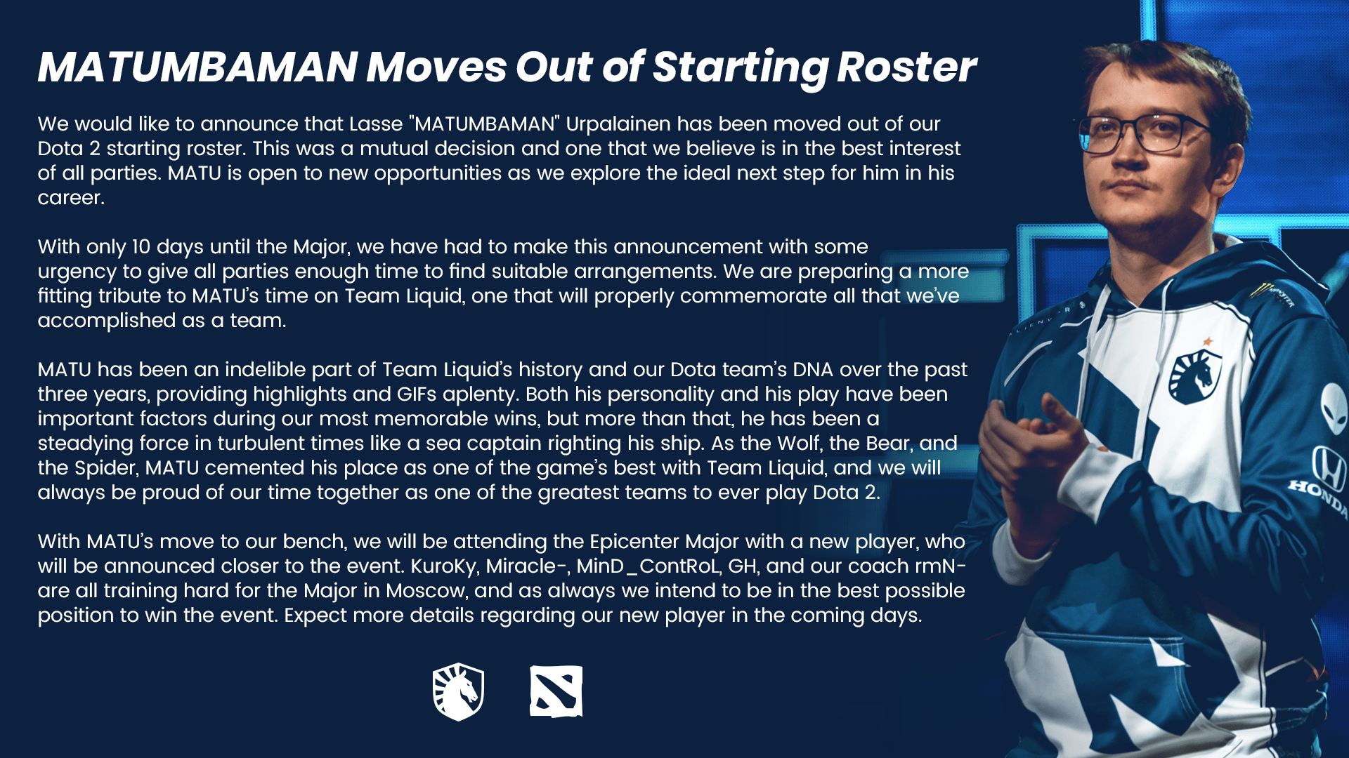 Matumbaman out of Team Liquid